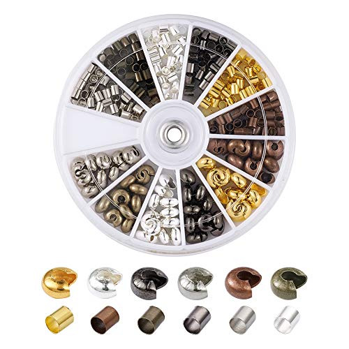 Pandahall 1Box/390pcs Crimping Makings with 3mm Brass Tube Line Crimp Beads Clamp Tips & 5mm Brass Open Half Round Crimp Beads Covers Antique Bronze & Red Copper & Black & Silver & Golden & Platinum Pandahall 1Box/390pcs Crimping Makings with 3mm Brass Tube Line Crimp Beads Clamp Tips & 5mm Brass Open Half Round Crimp Beads Covers Antique Bronze & Red Copper & Black & Silver & Golden & Platinum