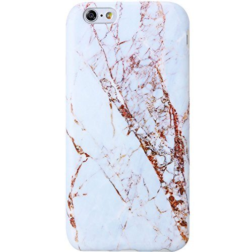 VIVIBIN iPhone 6 Plus Case,iPhone 6s Plus Case,Cute White Gold Marble for Women Girls Clear Bumper Best Protective Soft Silicone Rubber Matte TPU Cover Slim Fit Phone Case for iPhone 6 Plus/6s Plus
