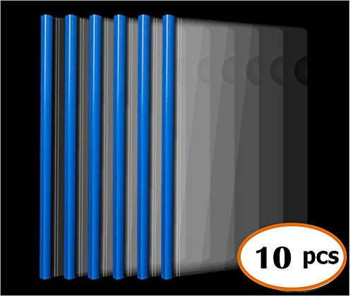 Plastic File Folder 10mm Sliding Bar Report Covers, 40 Sheet Capacity, Transparent Resume Presentation File Folders Organizer Binder for A4 Size Paper, 10 Pcs