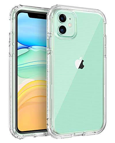 BENTOBEN iPhone 11 Case Clear, 2 in 1 Transparent Shockproof Heavy Duty Slim Fit Protective Soft TPU Hybrid Hard PC Bumper Drop Protection Crystal Clear Phone Cover for iPhone 11 6.1 Inch 2019, Clear