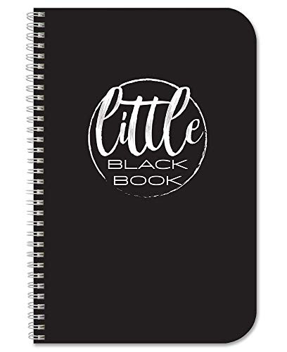 BookFactory Little Black Book/Pocket Address Book/Mini Black Address Book - 100 Pages, 3.5" x 5.25", Wire-O (LOG-100-M3CW-PP-(AddressLB))