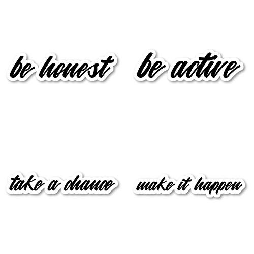 Be Honest Be Active Sticker Pack Inspirational Pack Stickers - 4 Pack - Laptop Stickers - for Laptop, Phone, Tablet Vinyl Decal Sticker (4 Pack) S210922