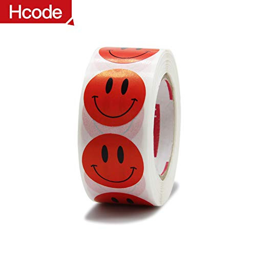 Hcode 1 inch Smiley Face Stickers Roll Happy Face Stickers Circle Dots Paper Labels Reward Stickers Teachers Stickers 500 Pieces per Roll (1" red Smiley face) Hcode 1 inch Smiley Face Stickers Roll Happy Face Stickers Circle Dots Paper Labels Reward Stickers Teachers Stickers 500 Pieces per Roll (1" red Smiley face)