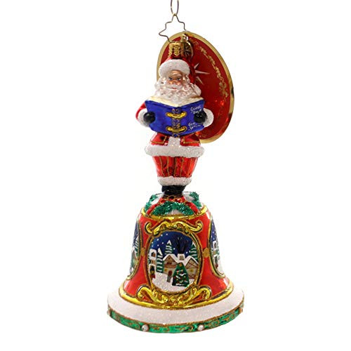 Christopher Radko Bells Will Be Ringing Bells and Santa Claus Christmas Ornament