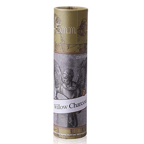 Looneng Artist Willow Vine Sketch Charcoal Sticks, Approx. 4-5mm Dia, Pack of 25