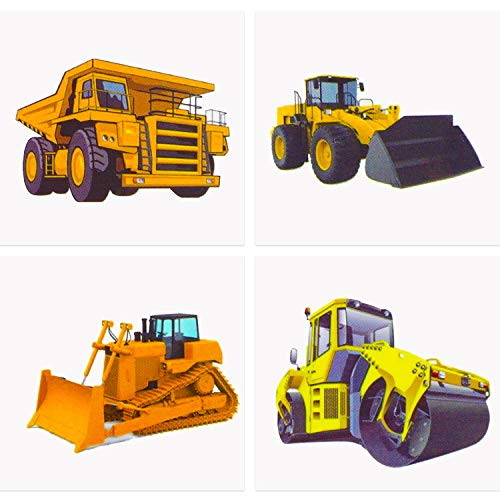 Outus 144 Pieces Construction Zone Tattoos Temporary Tattoos Waterproof Truck Tattoo Stickers Party Favors for Boys Girls Birthday Goody Bag Fillers