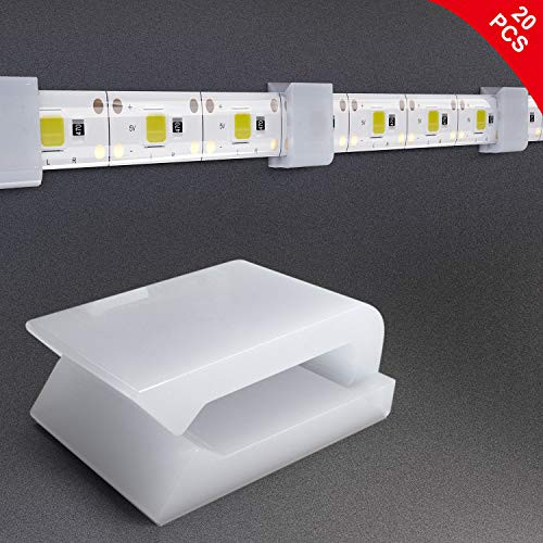 20 Pack Led Strip Light Mounting Brackets, Fixing Clips, Holiday Christmas Lights Holder