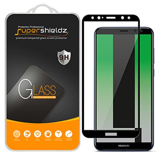 Supershieldz (2 Pack) for Huawei (Mate 10 lite) Tempered Glass Screen Protector, (Full Screen Coverage) Anti Scratch, Bubble Free (Black)