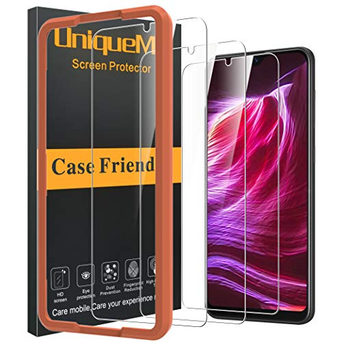 [3 Pack] UniqueMe Screen Protector for Samsung Galaxy A10E Tempered Glass,[Easy Installation Frame] 9H Hardness Bubble Free Screen Protector with Lifetime Replacement Warranty