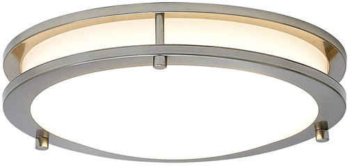 NEW Modern Round LED Ceiling Light | Contemporary Sleek Circular Design | Frosted Fixture with Brushed Aluminum | 3000K Warm White Dimmable LED 12'