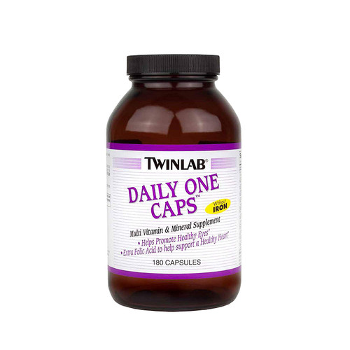 Twinlab Daily One Caps Multi-Vitamin and Mineral Supplement with Iron, 180 Capsules