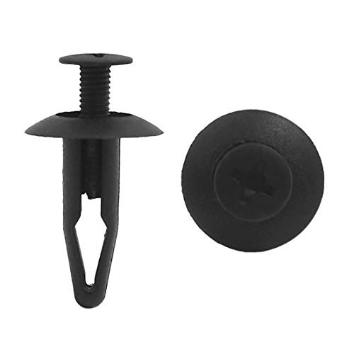 uxcell 100Pcs Black Plastic Rivets Fastener Retainer Push Type Clips 7mm for Car