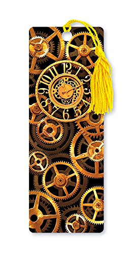 Dimension 9 3D Lenticular Bookmark with Tassel, Steampunk Watch Gears in Motion (LBM195)