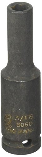 Sunex 806d 1/4-Inch Drive 3/16-Inch Deep Impact Socket