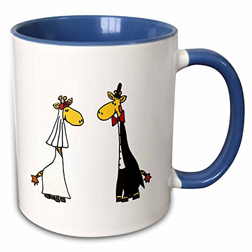 3dRose 200440_6 Funny Giraffe Bride And Groom Wedding Art Mug, 11 oz, Blue 3dRose 200440_6 Funny Giraffe Bride And Groom Wedding Art Mug, 11 oz, Blue