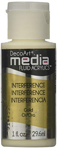 Deco Art Media Fluid Acrylic Paint, 1-Ounce, Gold