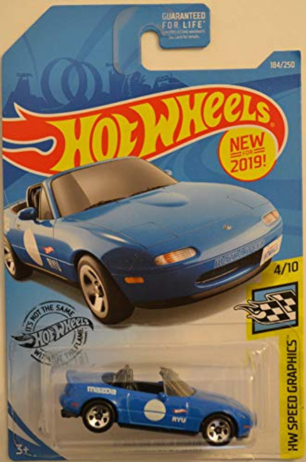 Hot Wheels '91 Mazda MX-5 Miata Blue 184/250 HW Speed Graphics Series 1:64 Scale Collectible Die Cast Model Car