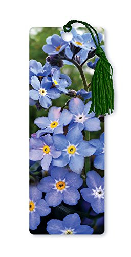 Dimension 9 3D Lenticular Bookmark with Tassel, Purple Forget-Me-Not Flowers (LBM067)