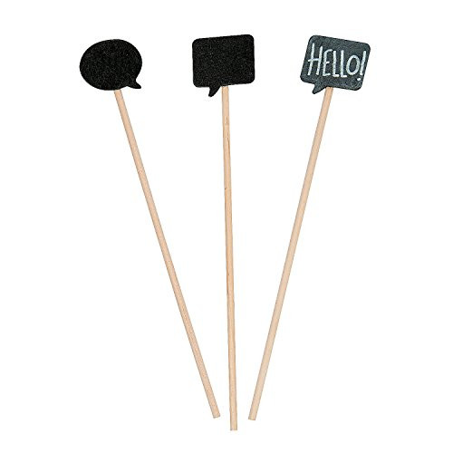 Fun Express - Wooden Message Bubble On Stick - Craft Supplies - Bulk Craft Accessories - Misc Bulk Craft Accessories - 12 Pieces