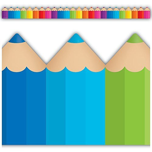 Teacher Created Resources 3496 Colored Pencils Die-Cut Border Trim