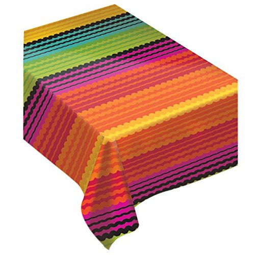 Cinco De Mayo Fiesta Flannel-Backed Vinyl Table Cover | Party Tableware