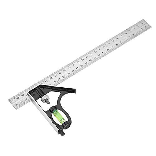 Wolfgo Engineering Scale-300mm 12inch Metal Adjustable Combination Right Angle Ruler Engineer Measuring Tool