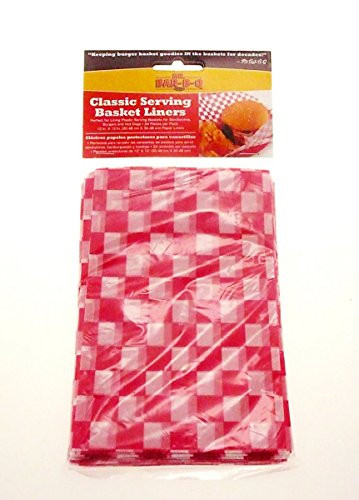 Mr Bar B Q BBQ Red and White Paper Liners - Mr Bar B Q 40180X, 12 inch X 12 inch, 24 count