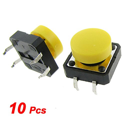 Uxcell 4-Pin DIP Momentary Tact/Push Button Switch, 12 x 12 x 8mm