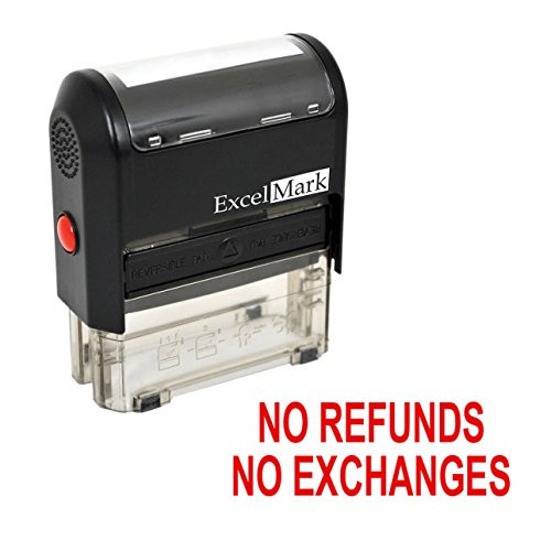 NO REFUNDS NO EXCHANGES Self Inking Rubber Stamp - Red Ink