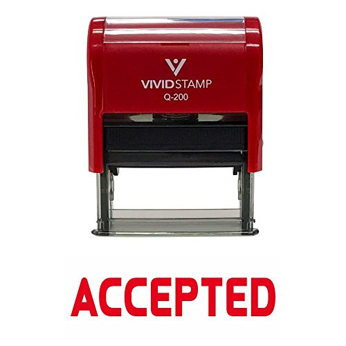Accepted Self Inking Rubber Stamp (Red Ink) - Medium