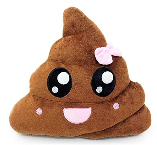 QSHOP Expression Q's 11x12 Pink Poop Poo Emoji Emoticon Cushion Pillow Brown Stuffed (Girl Pink Poo Face) QSHOP Expression Q's 11x12 Pink Poop Poo Emoji Emoticon Cushion Pillow Brown Stuffed (Girl Pink Poo Face)
