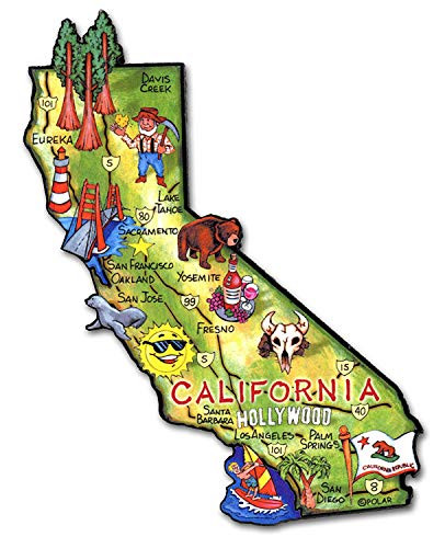 California State Decowood Jumbo Wood Fridge Magnet 5