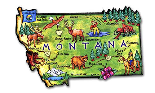 Montana State Decowood Jumbo Wood Fridge Magnet 3.5 Montana State Decowood Jumbo Wood Fridge Magnet 3.5