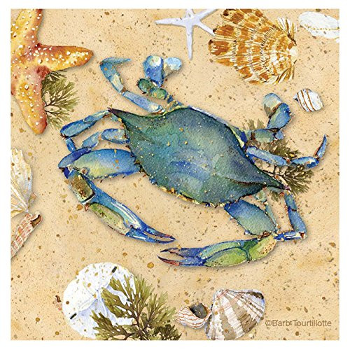 Thirstystone Occasions Coaster, Blue Crab-II, Multicolor