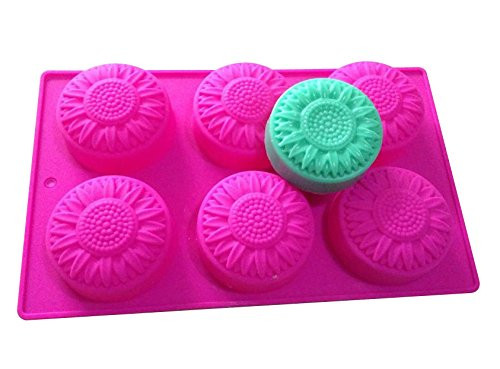 X-Haibei Round Daisy Flower Soap Cake Lotion Bar Jello Muffin Mooncake Silicone Mold