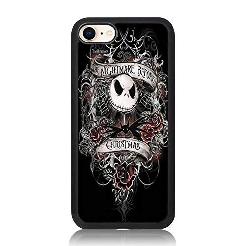 Emoji Nightmare Before Christmas Print iPhone 7 Case Soft TPU & Hard Back Shock Absorption Scratch Proof Slim Protective Case Cover for Apple iPhone 7