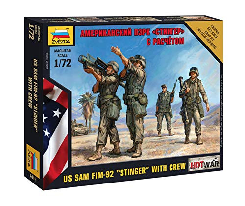 Zvezda Models US SAM FIM-92 Stinger Missile Launcher with Crew Snap Fit