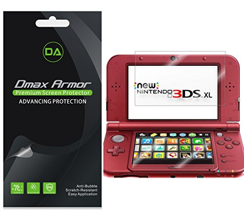Dmax Armor [3-Pack] for New Nintendo 3DS XL Screen Protector (2015 Version) Anti-Glare & Anti-Fingerprint Screen Protector - Lifetime Replacement