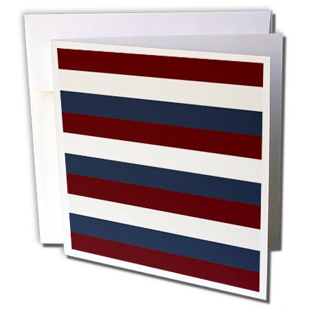 3dRose Patriotic Red White & Blue Stripes - Greeting Cards, 6 x 6", Set of 6 (gc_213054_1)