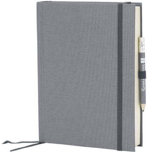 Semikolon Grand Voyage Linen Travel Diary, Bookmark and Pencil, Grey (10515)