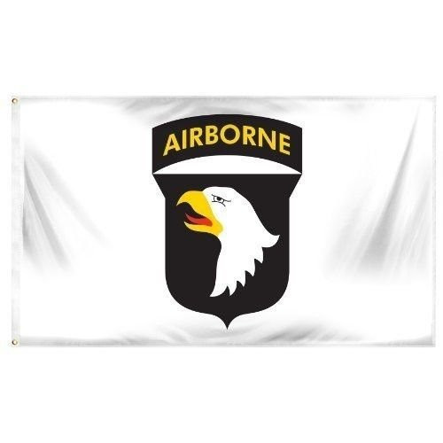 K'S NOVELTIES 3x5 Airborne White 101st Flag 3'x5' Army House Banner Grommets Premium Quality Premium Vivid Color and UV Fade Best Garden Outdor Resistant Canvas Header and Polyester Material Flag