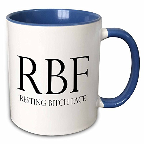 3dRose 234649_6 Rbf Resting Bitch Face Mug 11 oz Blue