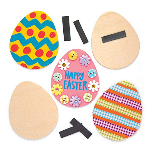 Baker Ross Easter Egg Wooden Magnets (Pack of 10) Easter Crafts for Kids to Decorate, Personalize and Display Baker Ross Easter Egg Wooden Magnets (Pack of 10) Easter Crafts for Kids to Decorate, Personalize and Display