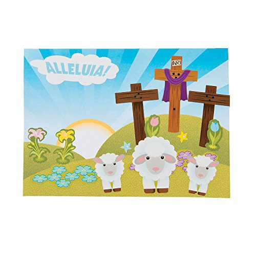 Fun Express - Alleluia Mini Sticker Scene for Easter - Stationery - Stickers - Make - A - Scene (Sm) - Easter - 12 Pieces