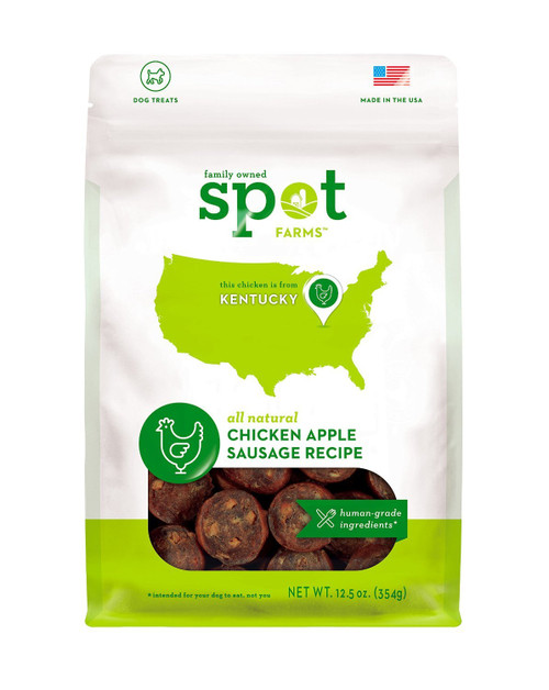 (3 Pack) Spot Farms All Natural Human Grade Chicken Apple Sausage Dog Treats (3 Pack) Spot Farms All Natural Human Grade Chicken Apple Sausage Dog Treats