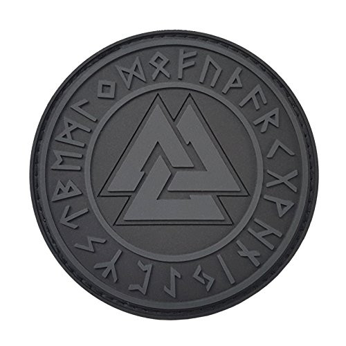 LEGEEON ACU Subdued Valknut Norse Heathen Rune Odin Viking Runic Pagan Morale PVC Rubber Fastener Patch