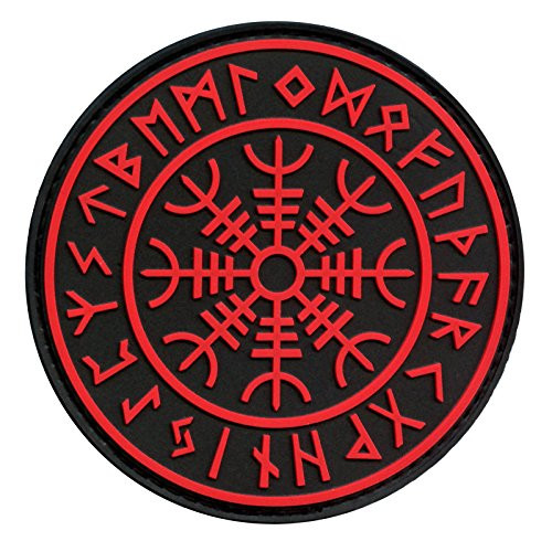 LEGEEON Aegishjalmr Viking Helm of Awe Norse Heathen Rune Morale PVC Rubber Fastener Patch LEGEEON Aegishjalmr Viking Helm of Awe Norse Heathen Rune Morale PVC Rubber Fastener Patch