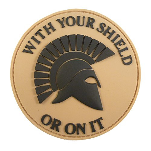 LEGEEON Tan Mud Desert Spartan Helmet Your Shield ON IT PVC 3D Rubber Hook&Loop Patch