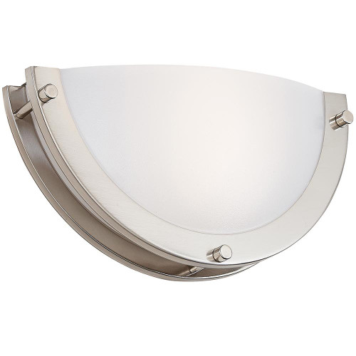 NEW Modern Half Moon LED Wall Sconce Light | Contemporary Sleek Circular Design | Frosted Fixture with Brushed Aluminum | 3000K Warm White Dimmable LED 12'