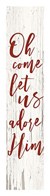 P. Graham Dunn Oh Come Let Us Adore Him Red 7.2 x 1.5 Wood Christmas Decorative Word Block Sign